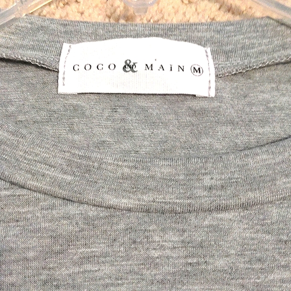 Coco and Main Tie Waist T-Shirt Dress in Heather Gray - Picture 8 of 9